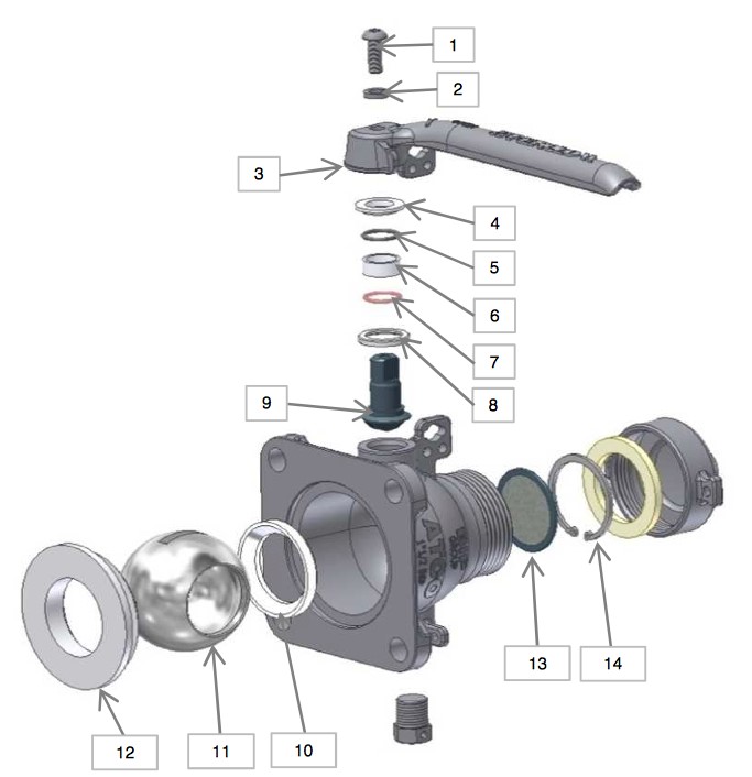 PEROLO 1 1/2” ATCO™ Airline BSP Threaded Ball Valve